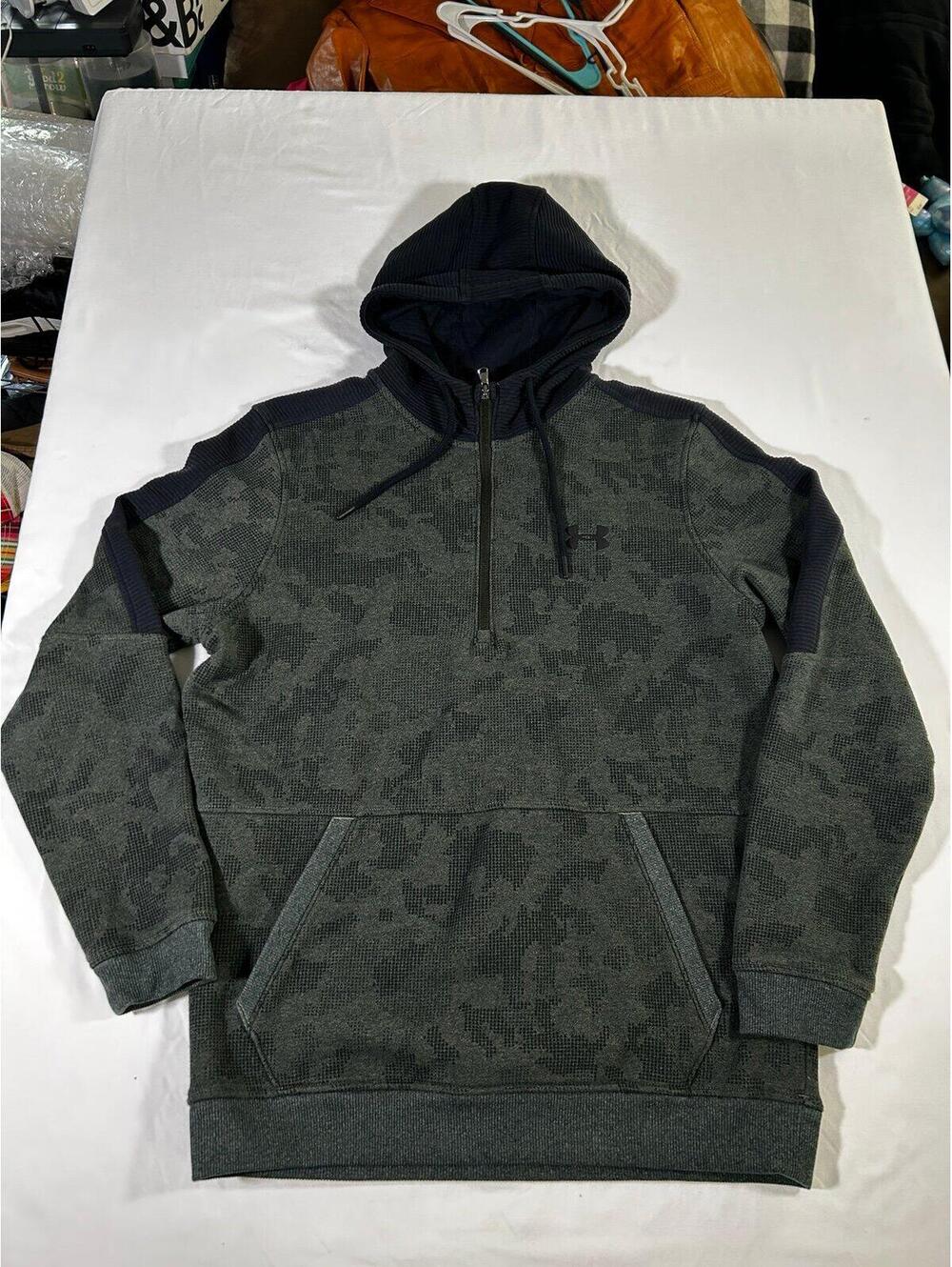 Under Armour Men Microthread Fleece Camo Half Zip Hoodie M